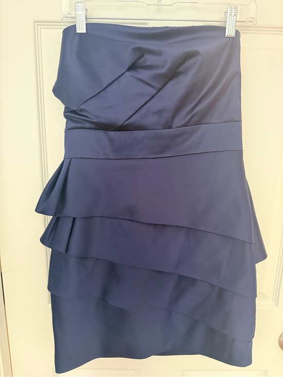 Max & Cleo Dresses & Skirts - Max & Cleo Navy Strapless Tiered Ruffle Dress